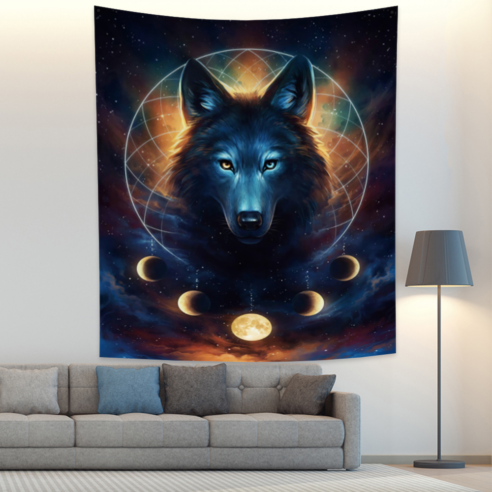 Dream Catcher Wolf Wall Tapestry