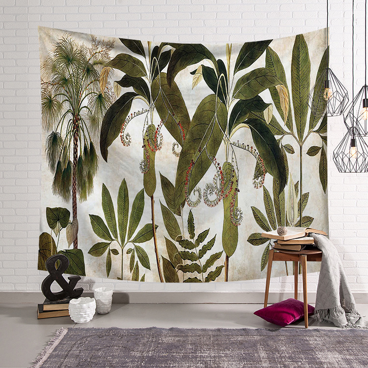 mainimage3Tissu-mural-en-Polyester-motifs-de-plantes-tropicales-tapisserie-suspendue-couvre-lit-serviette-de-plage-tapis Wall Tapestry Plants