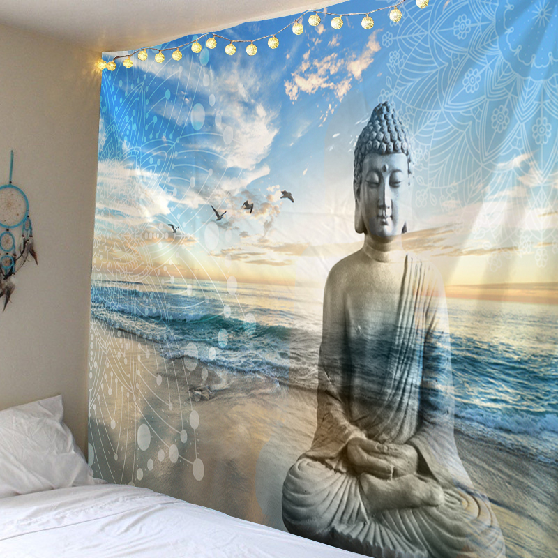 mainimage4Bouddha-Statue-tapisserie-Twin-Hippie-tenture-murale-couvre-lit-jeter-couverture-boh-me-tapis-de-plage Zen Buddha Wall Tapestry