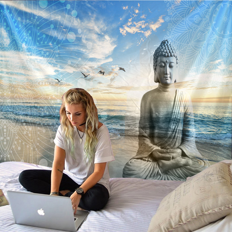mainimage5Bouddha-Statue-tapisserie-Twin-Hippie-tenture-murale-couvre-lit-jeter-couverture-boh-me-tapis-de-plage Zen Buddha Wall Tapestry