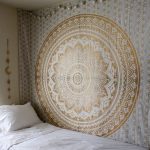 White And Gold Wall Tapestry