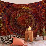 Red Mandala Wall Tapestry