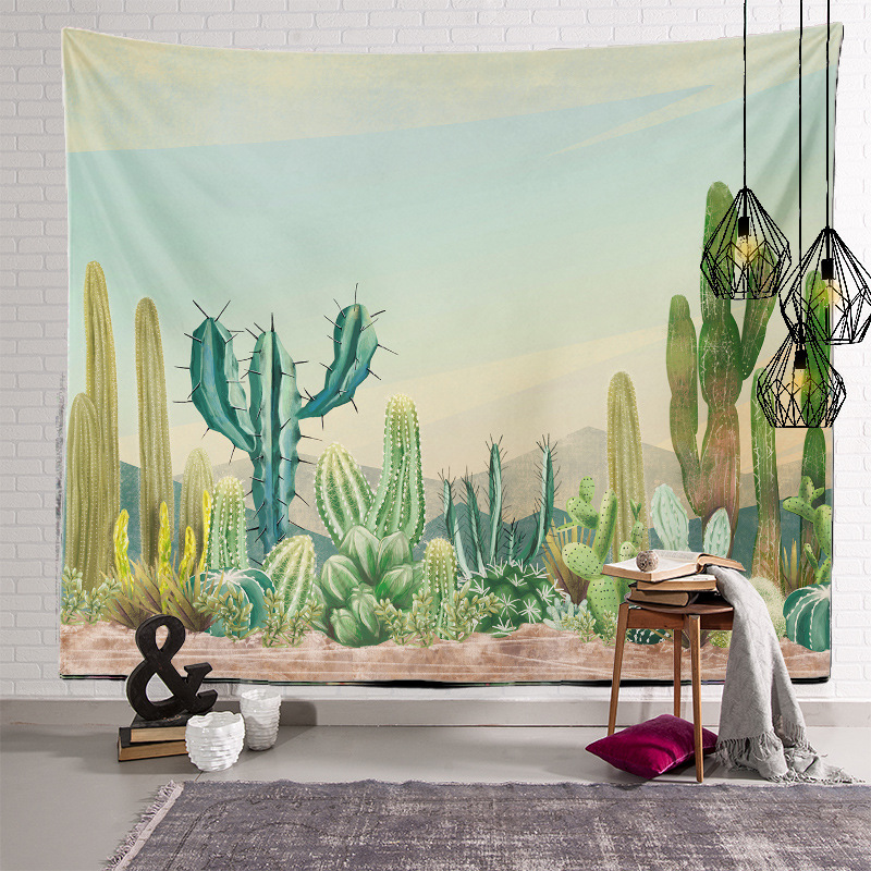 variantimage14Nouvelle-tapisserie-fleurs-de-Cactus-pour-la-maison-d-coration-en-tissu-pour-arri-re-plan Wall Tapestry Cactus