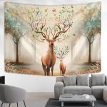 Deer Tapestry For Wall