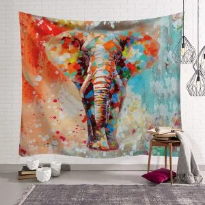 Elephant Mandala Tapestry Wall Hanging