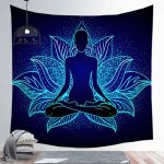 Zen Navy Blue Wall Tapestry